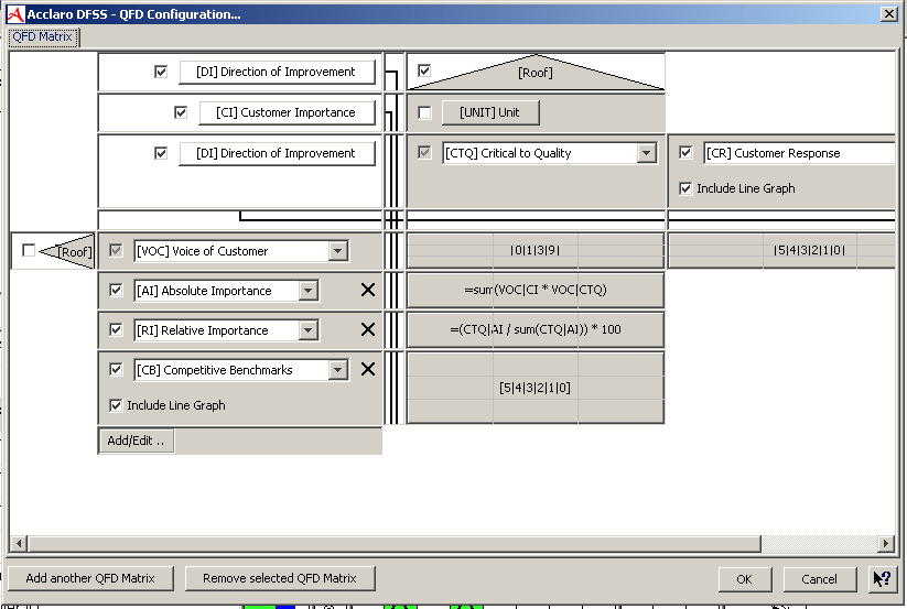 QFD configuraiton screen capture